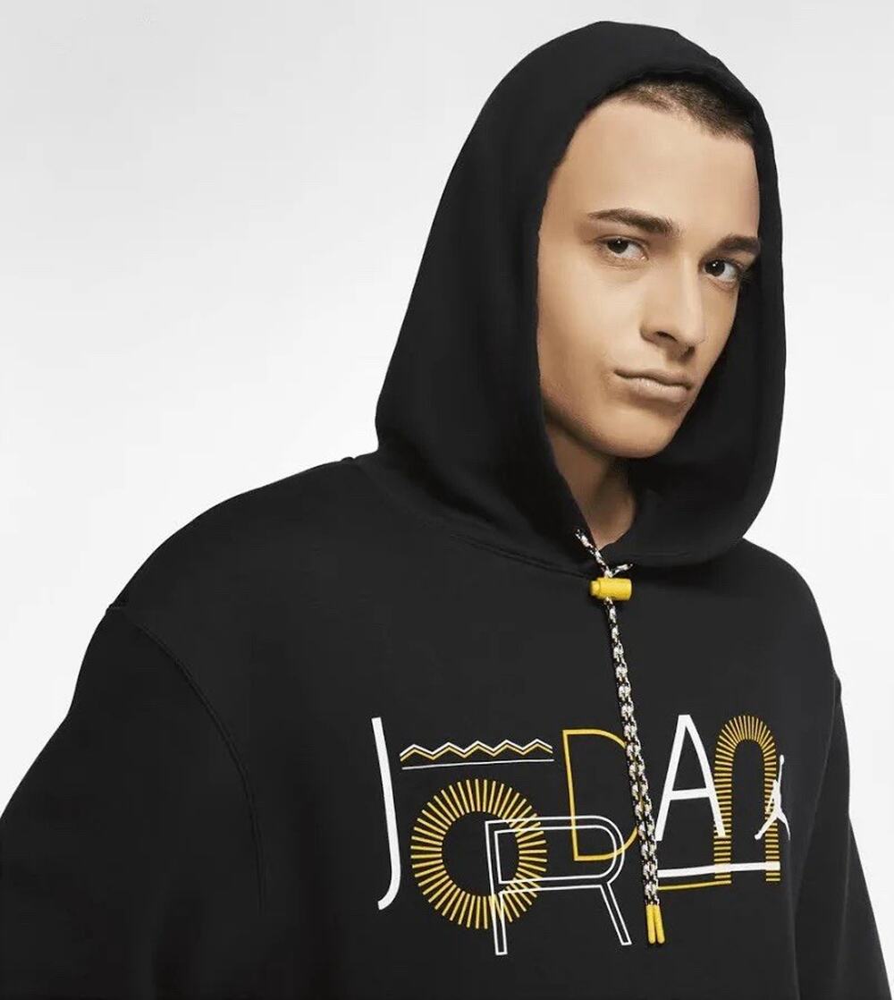 Nike Jordan Legacy 2 Pullover Hoodie Black CZ1194 010 Mens Medium Toggle